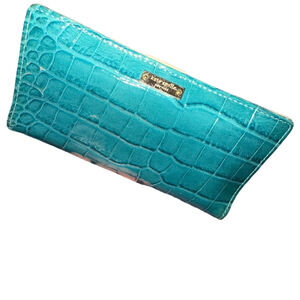 Kate Spade Turquoise Crocodile Embossed Wallet